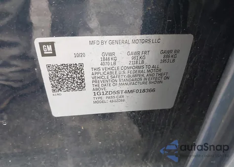 2021 Chevrolet Malibu Fwd Lt from USA, damaged, VIN 1G1ZD5ST4MF018366